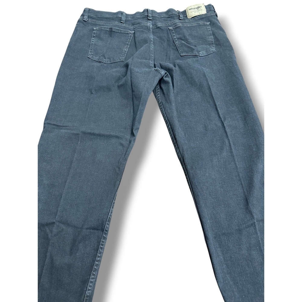 Wrangler Authentics Mens Black Denim Jeans 42x28 Straight Fit Dark Wash Classic - Picture 4 of 5
